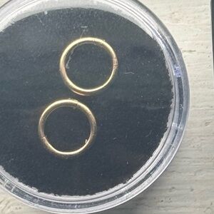 2x’s solid 14k yellow gold, hinged/clickers